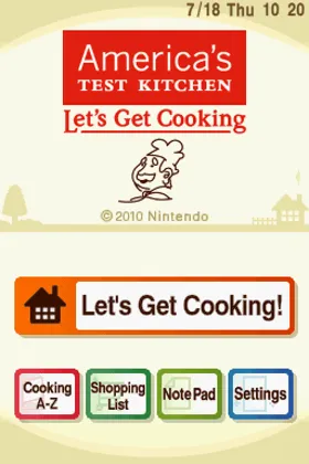 America's Test Kitchen - Let's Get Cooking (USA) (Demo) (Kiosk) screen shot title